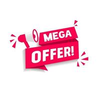 Mega Angebot Banner, Megaphon Symbol. Vektor Illustration. eben Design.