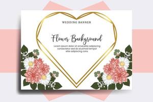 Hochzeit Banner Blume Hintergrund, Digital Aquarell Hand gezeichnet Dahlie Blume Design Vorlage vektor