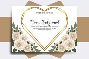 Hochzeit Banner Blume Hintergrund, Digital Aquarell Hand gezeichnet Kamelie Blume Design Vorlage vektor