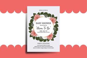 bebis dusch hälsning kort dahlia blomma design mall vektor