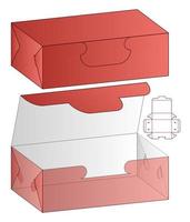 Box Verpackung gestanzte Vorlage Design. 3D-Modell vektor