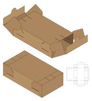 Box Verpackung gestanzte Vorlage Design. 3D-Modell vektor