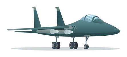 Militär- Flugzeug Vektor Illustration. Jet Kämpfer isoliert auf Weiß Hintergrund