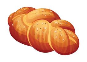 Stritzel Brot Vektor Illustration. Bäckerei Produkt isoliert auf Weiß Hintergrund