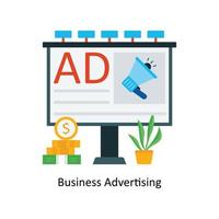 företag reklam vektor platt ikoner. enkel stock illustration stock
