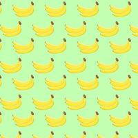 sömlös vektor mönster av gul bananer på en grön bakgrund. för omslag papper, gåva kort, affisch, baner design, Hem dekor, modern textil- skriva ut. vektor illustration