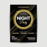 Musik- Nacht Party golden Flyer Poster Prämie Vektor