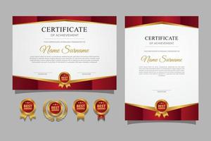 rot und Gold Zertifikat Rand Vorlage zum Geschäft, Diplom und Bildung Unterlagen vektor