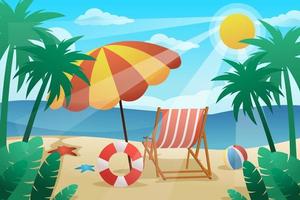 Sommer- Strand Landschaft Hintergrund Illustration vektor