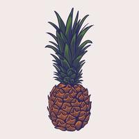 ananas frukt handritad retro. hälsosam mataffisch. vintage bläck platt stil, graverad handritad skiss. exotisk tropisk frukt. vektor illustration. perfekt för gratulationskort, menyer, affischer etc.