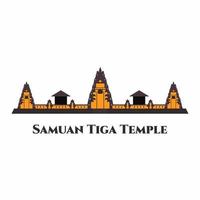 pura samuan tiga, ein hinduistischer tempel in bali, indonesien. Ein wunderschöner Ort voller Geist. empfohlenes Ziel für Touristenurlaub. muss in ubud sehen. Reise nach Asien. flache Illustration des Vektors vektor
