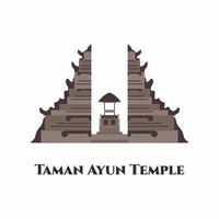 Pura Taman Ayun Tempel in Bali, Indonesien. Einer der berühmten balinesischen Tempel in der Nähe von Denpasar. Sie müssen den Tempel besuchen, es lohnt sich wirklich. Reise- und Touristenurlaub. flacher Vektor