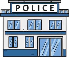 polis station tecknad serie färgad ClipArt vektor