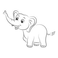 Elefant Färbung Seite zum Kinder Hand gezeichnet Elefant Gliederung Illustration vektor