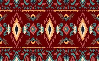 ethnisch abstrakt Ikat Muster. nahtlos Muster im Stammes-, Volk Stickerei, Mexikaner Stil. aztekisch geometrisch Kunst Ornament Druckdesign zum Teppich, Hintergrund, Kleidung, Verpackung, Stoff, Abdeckung, Textil- vektor