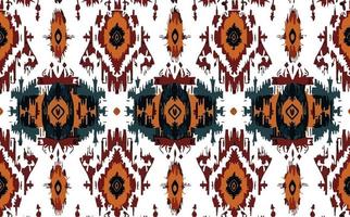 ethnisch abstrakt Ikat Muster. nahtlos Muster im Stammes-, Volk Stickerei, Mexikaner Stil. aztekisch geometrisch Kunst Ornament Druckdesign zum Teppich, Hintergrund, Kleidung, Verpackung, Stoff, Abdeckung, Textil- vektor