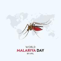 värld malaria dag social media posta, Nej mygga Nej malaria design begrepp vektor