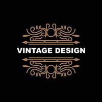 Retro-Vintage-Design, luxuriöses minimalistisches Vektor-Ornament-Logo, mit Mandala- und Batik-Stil, Produktmarkenillustration, Einladung, Banner, Mode vektor
