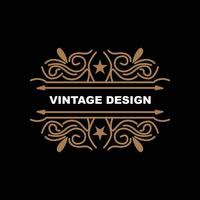 Retro-Vintage-Design, luxuriöses minimalistisches Vektor-Ornament-Logo, mit Mandala- und Batik-Stil, Produktmarkenillustration, Einladung, Banner, Mode vektor