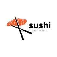 sushi logotyp, japansk snabb mat design, vektor ikon mall symbol