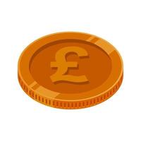 Pfund Sterling Münze Bronze- Geld Britisches Pfund Vektor