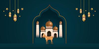 eid al Adha mubarak de firande av muslim gemenskap festival bakgrund design.vector illustration vektor