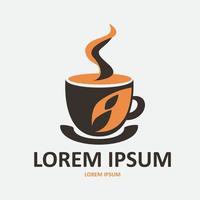 Kaffee Tasse Logo Design minimalistisch modern einfach Luxus Ornament zum Geschäft Cafe und Restaurant vektor