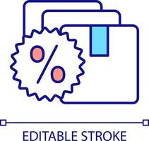 Rabatt Gutscheine rgb Farbe Symbol. Besondere Preis Angebot. Loyalität Programm zu engagieren Mehr Kunden. isoliert Vektor Illustration. einfach gefüllt Linie Zeichnung. editierbar Schlaganfall