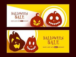 Halloween Verkauf Header oder Banner Design Satz. vektor