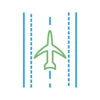 Flugzeug auf Landebahn-Vektorsymbol vektor