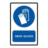 Tragen Sie Handschuhe Symbol Zeichen vektor