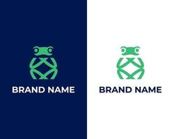 einfach und minimalistisch Brief wm Frosch Logo Design Vorlage Vektor