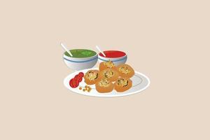 Vektor Panipuri asiatisch Essen Illustration