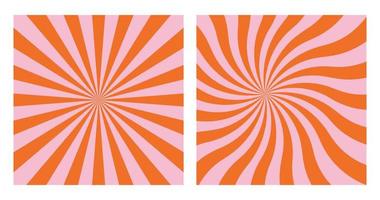 Rosa Zirkus. groovig Hintergrund. retro Strudel platzen. Spiral- Hintergrund. Muster im 1970er Jahre Hippie Stil. vektor