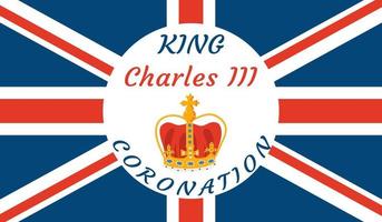 kung charles iii. baner för fira kröning och regera till de brittiskt tron. vektor