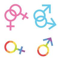 manlig och kvinna symbol som HBTQ begrepp. uppsättning av isolerat kön element. vektor illustration.
