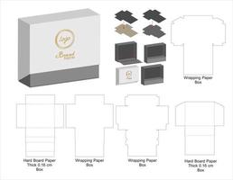 Box Verpackung gestanzte Vorlage Design. 3D-Modell vektor