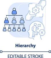 hierarki ljus blå begrepp ikon. avskräcka anställda. anpassningsförmåga fiende i hr abstrakt aning tunn linje illustration. isolerat översikt teckning. redigerbar stroke vektor