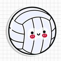 süß Volleyball Aufkleber. Vektor Hand gezeichnet Karikatur kawaii Charakter Illustration Symbol. isoliert auf Hintergrund. Volleyball Ball Charakter Konzept