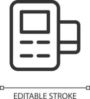 kort betalning terminal pixel perfekt linjär ui ikon. fakturering alternativ. pengaöverföring service. gui, ux design. översikt isolerat användare gränssnitt element för app och webb. redigerbar stroke vektor