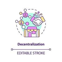 Dezentralisierung Konzept Symbol. kostenlos Umgebung zum Geschäft. Schicht von Metaverse abstrakt Idee dünn Linie Illustration. isoliert Gliederung Zeichnung. editierbar Schlaganfall vektor