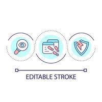 dataintrång Försök slinga begrepp ikon. kolla upp digital säkerhet. undvika skadlig programvara. social teknik ge sig på abstrakt aning tunn linje illustration. isolerat översikt teckning. redigerbar stroke vektor