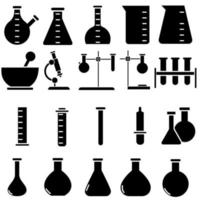 Labor Symbol Vektor Satz. Analysen Illustration Zeichen Sammlung Prüfung Tube Symbol. Chemie Logo.