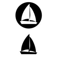 segelbåt ikon vektor uppsättning. Yacht illustration tecken samling. segling fartyg symbol. segelfisk logotyp.