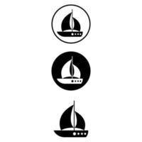 Segelboot Symbol Vektor Satz. Yacht Illustration Zeichen Sammlung. Segeln Schiff Symbol. Segelfisch Logo.