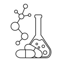 pharmazeutische Ingenieurwesen Vektor Symbol. Droge formulieren Illustration unterzeichnen. chemisch Ingenieurwesen Symbol.