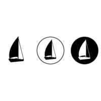 segelbåt ikon vektor uppsättning. Yacht illustration tecken samling. segling fartyg symbol. segelfisk logotyp.