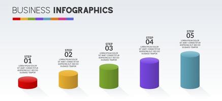 infographics design mall och ikoner med 5 alternativ eller 5 steg vektor