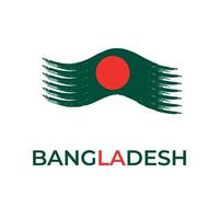 glücklich Unabhängigkeit Tag von Bangladesch mit National Flagge. vektor