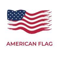 glücklich Unabhängigkeit Tag von Amerika mit National Flagge. vektor